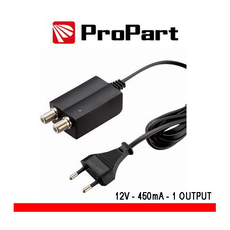 Alimentatore per amplificatori d'antennaTV 12V 450mA 1uscita