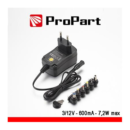 Alimentatore Switching Multitensione 3-12V 600mA 7.2W max