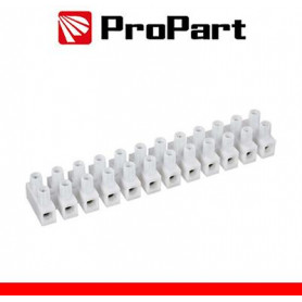 Morsettiera bianc 12poli 60A-25mm2 forma a U 380V stecca10pz