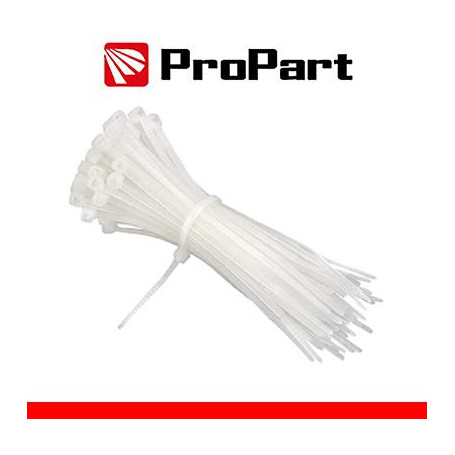 Fascette elettricista nylon 2,5x200mm Bianco 100pz