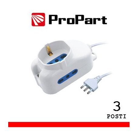 Multipresa 3pos bipasso + bipasso/schuko spina16A