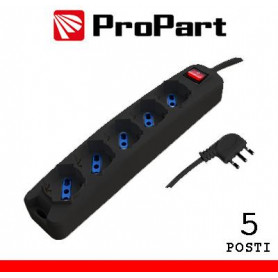 Multipresa 5pos bipasso/schuko spina16A +interr. NERA
