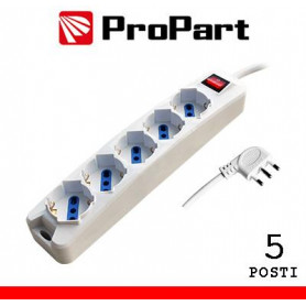 Multipresa 5pos bipasso/schuko spina16A +interr.