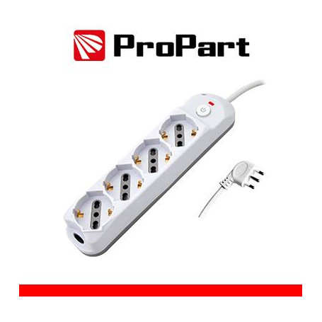 Multipresa 4pos bipasso/schuko + interrutt nuovo modello spina 16A