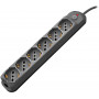 Multipresa 6pos bipasso/schuko + interrutt nuovo modello nera