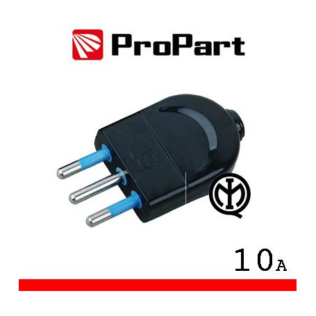 Spina 10A 2P+T nera polybag