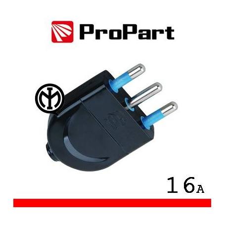 Spina 16A 2P+T nera polybag