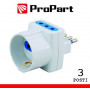 Adattatore triplo 3pos 10A/schuko spina10A polybag
