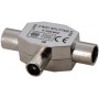 Splitter coax in ottone nichelato - 1 presa/2 spine