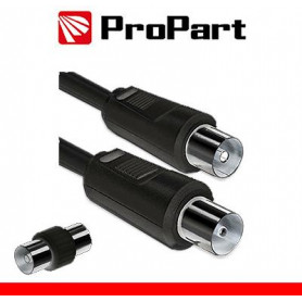 Cavo antenna TV IEC 2M SP-PR + ADATTAT. SP-SP NERO