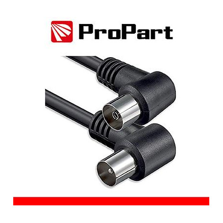 Cavo antenna TV IEC 5M SP-PR 90° NERO