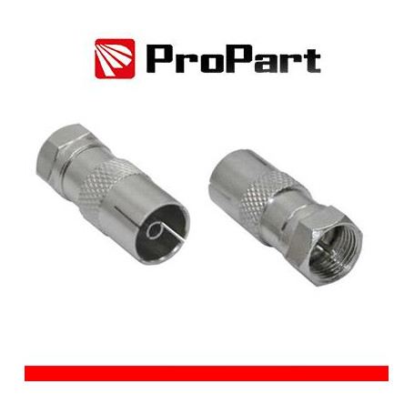 Adattatore antenna TV 75 Ω Spina F - Presa TV 9.5mm metallic