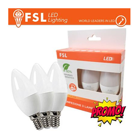 Lampada Oliva E14: Confezione PROMO 3PACK - 6W 4000K