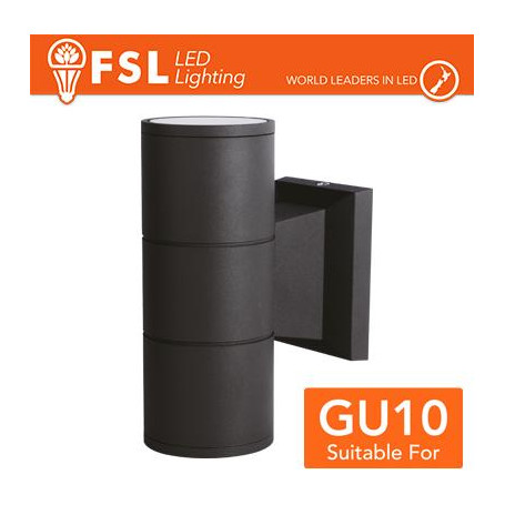 Applique portalampada 2 vie, GU10  IP54 - NERO
