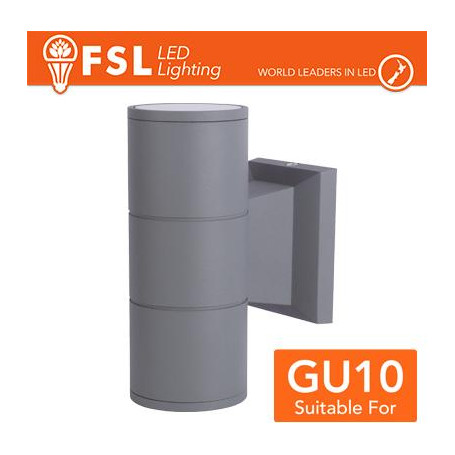 Applique portalampada 2 vie, GU10  IP54 - GRIGIO