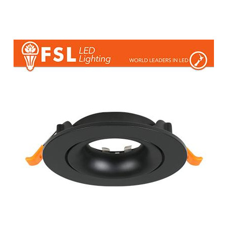 Ghiera orientabile TONDA - Alluminio verniciato a polvere, foro 90mm NERA
