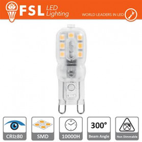 G9 - 2.2W 3000K 230LM 300º 48x16x12mm CRI80 AC-230V