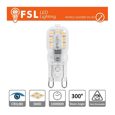G9 - 2.2W 4000K 235LM 300º 48x16x12mm CRI80 AC-230V