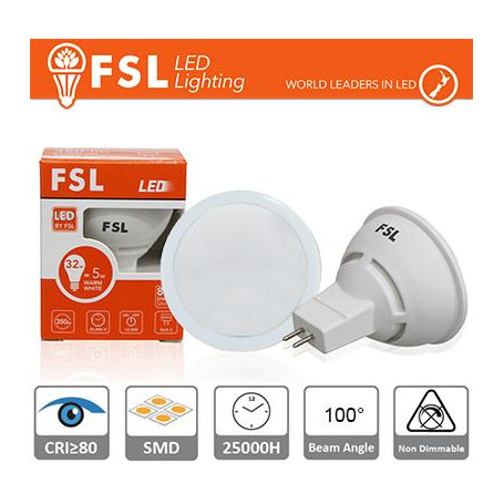 MR16 Lampadina LED - 6W 3000K 500LM 100º CRI80 DC 12V