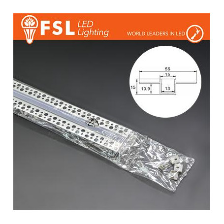 KIT PROFILO ALLUMINIO 6063 - RASO 2m SILVER - cover opal