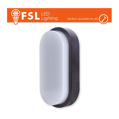 Plafoniera LED OVALE NERA 15W 4000K 55*100*200 IP54 