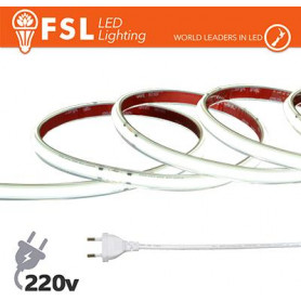 Striscia LED COB 20metri - IP65 6500K 220V 15W/m 1350lm/m+KIT tappo, colla, clip