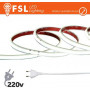 Striscia LED COB 20metri - IP65 6500K 220V 15W/m 1350lm/m+KIT tappo, colla, clip