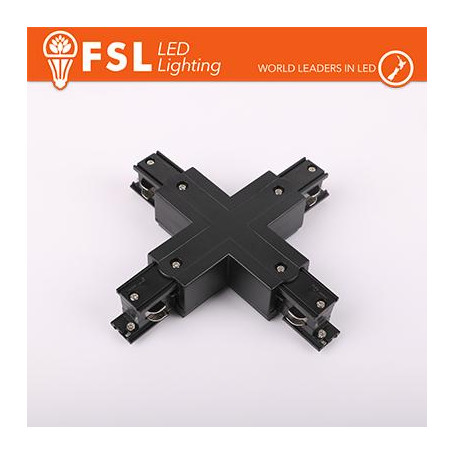 FSL Connettore Forma X per binario Trifase - Colore NERO