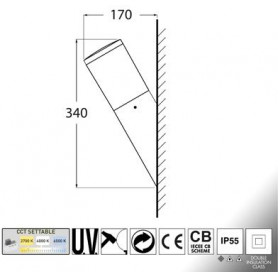 AMELIA FS NERO OPALE E27 A60 LED 11W CCT 3WHITE
