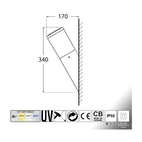 AMELIA FS NERO OPALE E27 A60 LED 11W CCT 3WHITE
