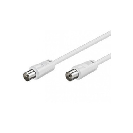 Cavo Antenna Tv Spina Presa Maschio/Femmina Iec 75 Ohm - 2 Mt (9/28W) Bianco