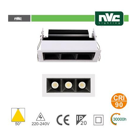 Incasso Multi lampada - 3X3W 530LM 4000K 50° 90CRI