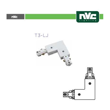 Connettore Forma  L  Binario Monofase - Colore Bianco
