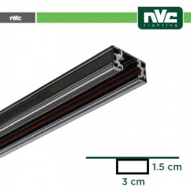 Binario Monofase - 1.5m Testata inclusa / Colore Nero