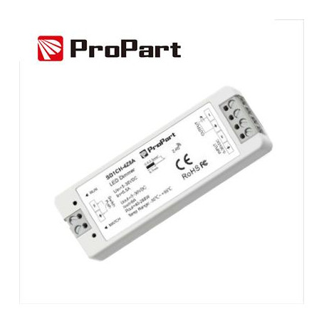 Ricevitore DIM RF LED 1 Canale - 8A, 5-36VDC, con Pulsante, RF2.4G 