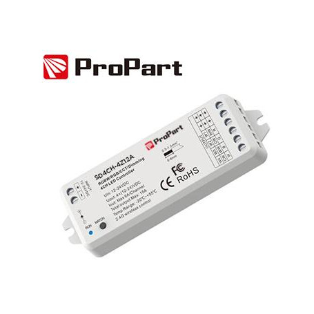 Ricevitore DIM RF LED - 4 Canali, 3A/12A, 12-24VDC