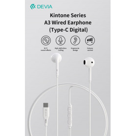 Auricolari A3 Digital filo con connettore Tipo-C compatibile Android e Apple Bia
