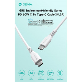 Cavo Certificato GRS da Tipo C a C 60W 3A 1 Metro PD