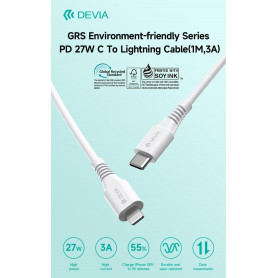 Cavo Certificato GRS da Tipo C a Lightning 27W 3A 1 Mt PD