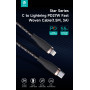 Cavo Intrecciato da C a Lightning 27W 3A, 1,5 Metri PD Nero