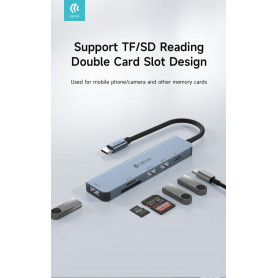 Leopard Type-C a USB3.0*3+PD + lettore di schede 5 in 1 HUB