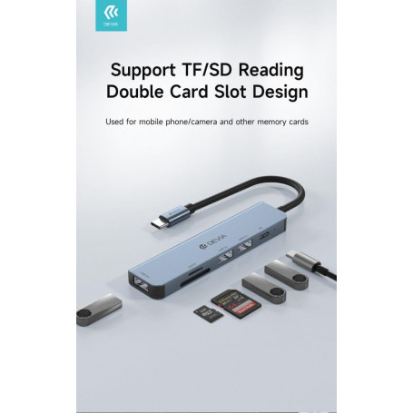 Leopard Type-C a USB3.0*3+PD + lettore di schede 5 in 1 HUB