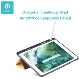 Custodia in pelle per iPad Air 2019 con supporto Pencil Blu