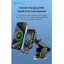 Supporto smartphone per auto con carica wireless telescopico