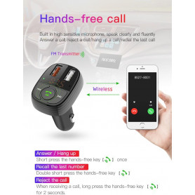 Vivavoce per auto FM Bluetooth 5.0 con lettore MSD e Pendrive