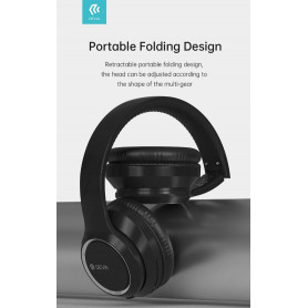 Cuffia wireless EM039 bluetooth V. 5.2 ricaricabile Nera