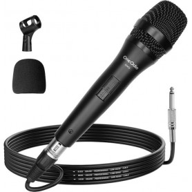 OneOdio ON55 Microfono Dinamico Cardioide con Cavo XLR da 5m e Supporto per Clip