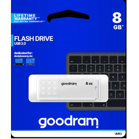 GoodRAM Pendrive 8GB UME2 white USB 2.0 - retail blister - UME2-0080W0R11