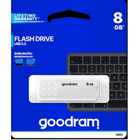 GoodRAM Pendrive 8GB UME2 white USB 2.0 - retail blister - UME2-0080W0R11