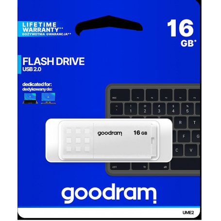 GoodRAM Pendrive 16GB UME2 white USB 2.0 - retail blister - UME2-0160W0R11